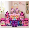 LEAN TOYS Magnetische Konstruktionsblöcke Prinzessinnenschloss Pink 38 Stück