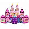 LEAN TOYS Magnetische Konstruktionsblöcke Prinzessinnenschloss Pink 38 Stück