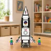 LEAN TOYS Magnetische Konstruktionsblöcke Weltraumrakete Figuren 26 Stück
