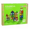 LEAN TOYS Magnetische Konstruktionsblöcke Bahn-Set mit STEM-Bällen und Dinosauriern – 92 Teile