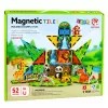 LEAN TOYS Magnetische Konstruktionsblöcke Wilde Tiere Dschungel ZOO 52 Stück