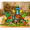 LEAN TOYS Magnetische Konstruktionsblöcke Wilde Tiere Dschungel ZOO 52 Stück