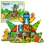 LEAN TOYS Magnetische Konstruktionsblöcke Wilde Tiere Dschungel ZOO 52 Stück