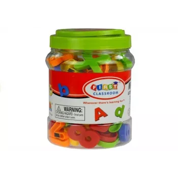 LEAN TOYS Magnetische Buchstaben und Zahlen im Glas – 78-teiliges Alphabet- und Mathe-Set für Kinder ab 3 Jahren