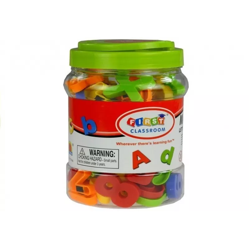 LEAN TOYS Magnetische Buchstaben und Zahlen im Glas – 78-teiliges Alphabet- und Mathe-Set für Kinder ab 3 Jahren