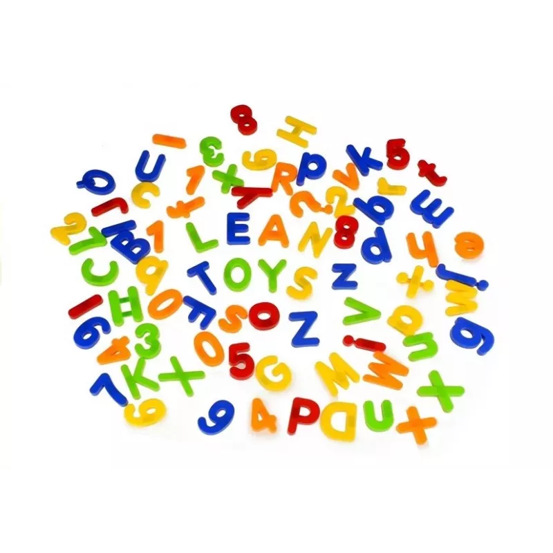 LEAN TOYS Magnetische Buchstaben und Zahlen im Glas – 78-teiliges Alphabet- und Mathe-Set für Kinder ab 3 Jahren