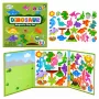 LEAN TOYS Magnetisches Puzzle-Buch Dinosaurier Bunte Magnete 30 Stück