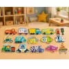 LEAN TOYS Magnetpuzzle Fahrzeuge Lernspielzeug Verkehrsmittel Set 30 Teile