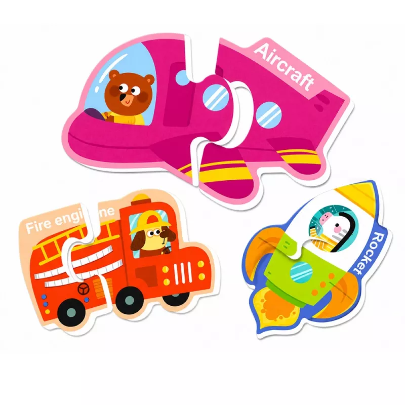 LEAN TOYS Magnetpuzzle Fahrzeuge Lernspielzeug Verkehrsmittel Set 30 Teile