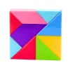 LEAN TOYS Magnetische Tangram-Blöcke Buntes Puzzle-Sticker-Set 9 Stück