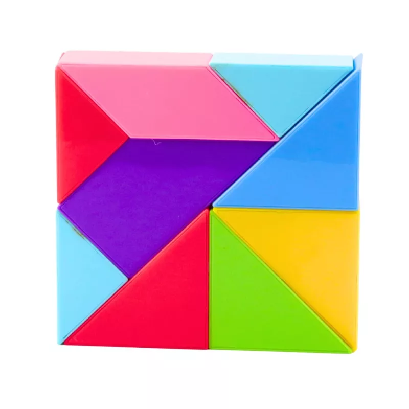 LEAN TOYS Magnetische Tangram-Blöcke Buntes Puzzle-Sticker-Set 9 Stück