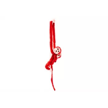 LEAN TOYS Maskottchen Plüschaffe mit Baby, Rot 70 cm