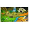 LEAN TOYS Matte mit Dinosauriern pädagogischer Teppich - rutschfeste Spielmatte für Kinder, ab 12 Monaten, strapazierfähiges Polyester, Dinosaurier-Thema, Innenbereich