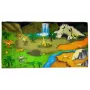 LEAN TOYS Matte mit Dinosauriern pädagogischer Teppich - rutschfeste Spielmatte für Kinder, ab 12 Monaten, strapazierfähiges Polyester, Dinosaurier-Thema, Innenbereich