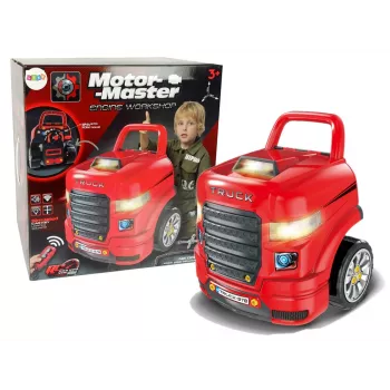 LEAN TOYS Mechanikerset, LKW zum Zerlegen, Werkstattwerkzeuge