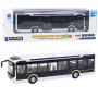 LEAN TOYS Metall-Stadtbus Weiß 1:43 Druckguss-Modell mit Rückziehmotor und öffnenden Türen