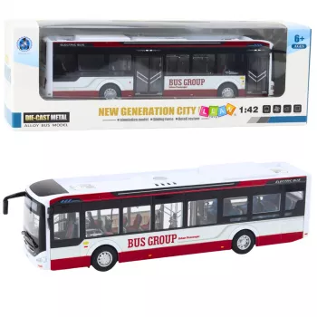 LEAN TOYS Metall City Bus mit Sound und Licht 1:42