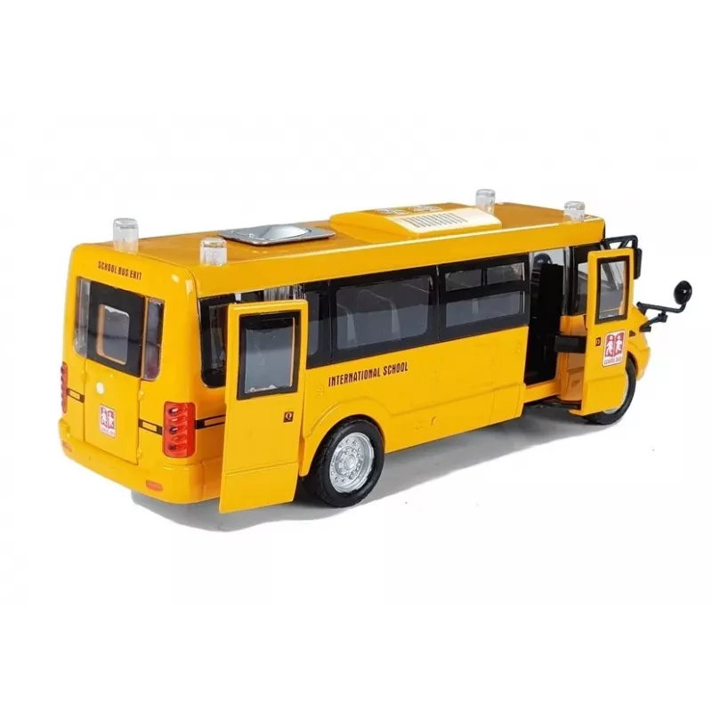LEAN TOYS Metall-Schulbus mit Reibungsantrieb Druckgussmodell