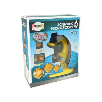 LEAN TOYS Mikroskop für den Wissenschaftler Bildungsset Gelb 100x 400x 1200x