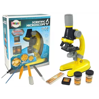 LEAN TOYS Mikroskop für den Wissenschaftler Bildungsset Gelb 100x 400x 1200x