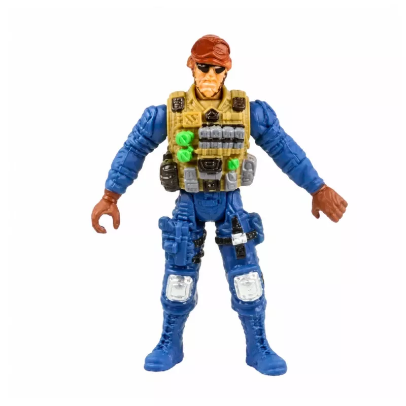 LEAN TOYS Militär-Kampfflugzeug mit Soldatenfigur, Raketenwerfern, Lichtern und Sounds
