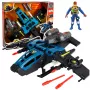 LEAN TOYS Militär-Kampfflugzeug mit Soldatenfigur, Raketenwerfern, Lichtern und Sounds