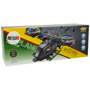 LEAN TOYS Militärhubschrauber mit großen Flügeln, Lichtern, Sound und Rotation