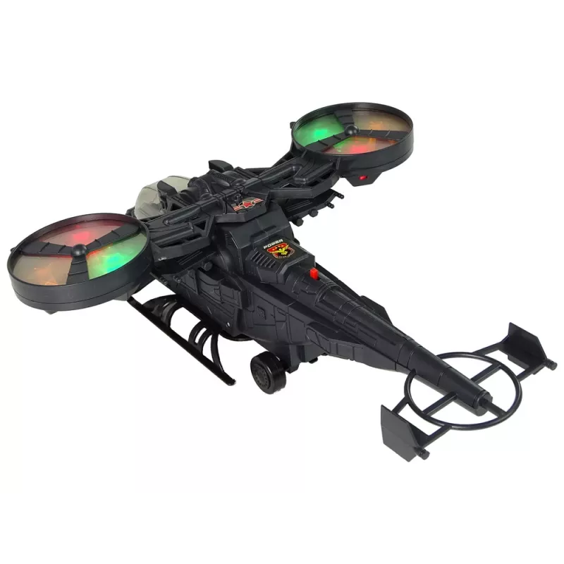 LEAN TOYS Militärhubschrauber mit großen Flügeln, Lichtern, Sound und Rotation