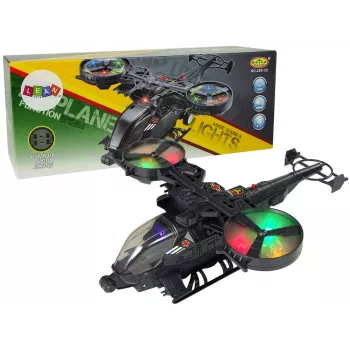 LEAN TOYS Militärhubschrauber mit großen Flügeln, Lichtern, Sound und Rotation
