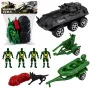 LEAN TOYS Militär-Set Soldaten mit Schützenpanzer 14 Teile