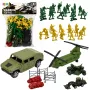 LEAN TOYS Militär-Set Soldaten Hubschrauber Fahrzeuge Basis 58 Stk.