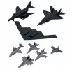 LEAN TOYS Militär-Set Soldaten Fahrzeuge Schiffe Kampfjets Basis 54 Stück
