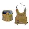 LEAN TOYS Militär-Set Waffe Maske Fernglas Weste Kompass