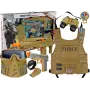 LEAN TOYS Militär-Set Waffe Maske Fernglas Weste Kompass