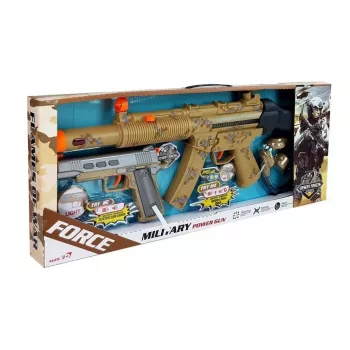 LEAN TOYS Militär-Waffen-Set Gewehr Pistole Kopfhörer Trillerpfeife Lichter