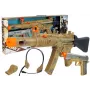 LEAN TOYS Militär-Waffen-Set Gewehr Pistole Kopfhörer Trillerpfeife Lichter