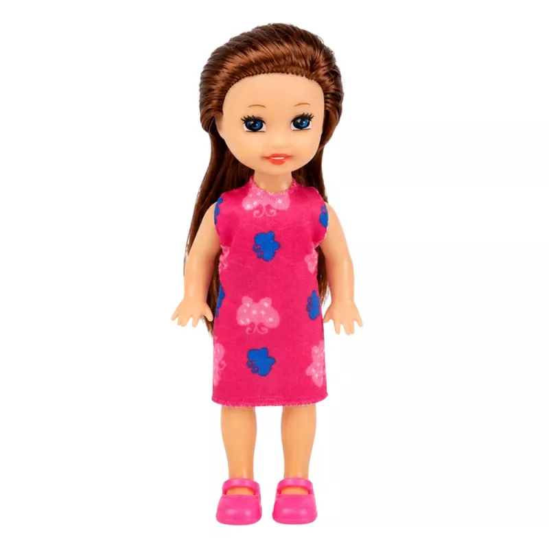 LEAN TOYS Mini-Puppenset mit Registrierkasse, Verkäuferin, Hamburger, Eiscreme-Zubehör