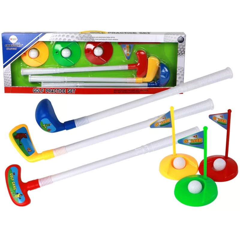 LEAN TOYS Mini-Golf-Set für Kinder, Schläger, 12-teilig