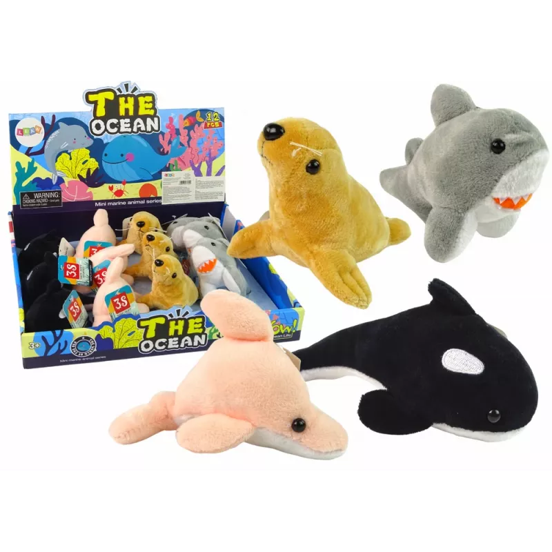 LEAN TOYS Mini Plüsch Meerestiere 4 Modelle