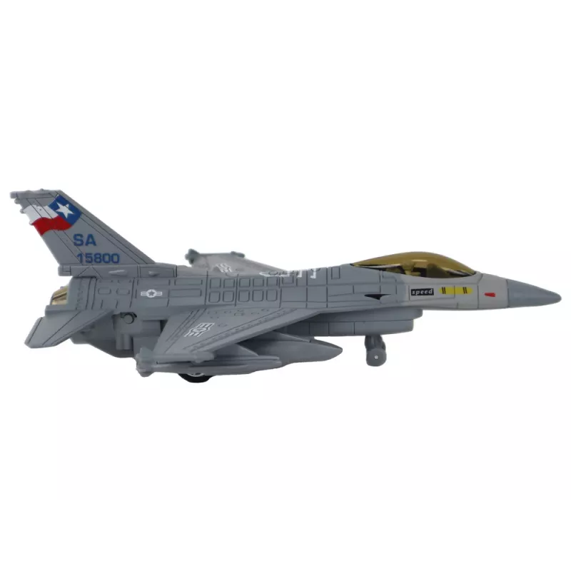 LEAN TOYS Modell eines reibungsgetriebenen Flugzeugs, Marineblau oder Grau