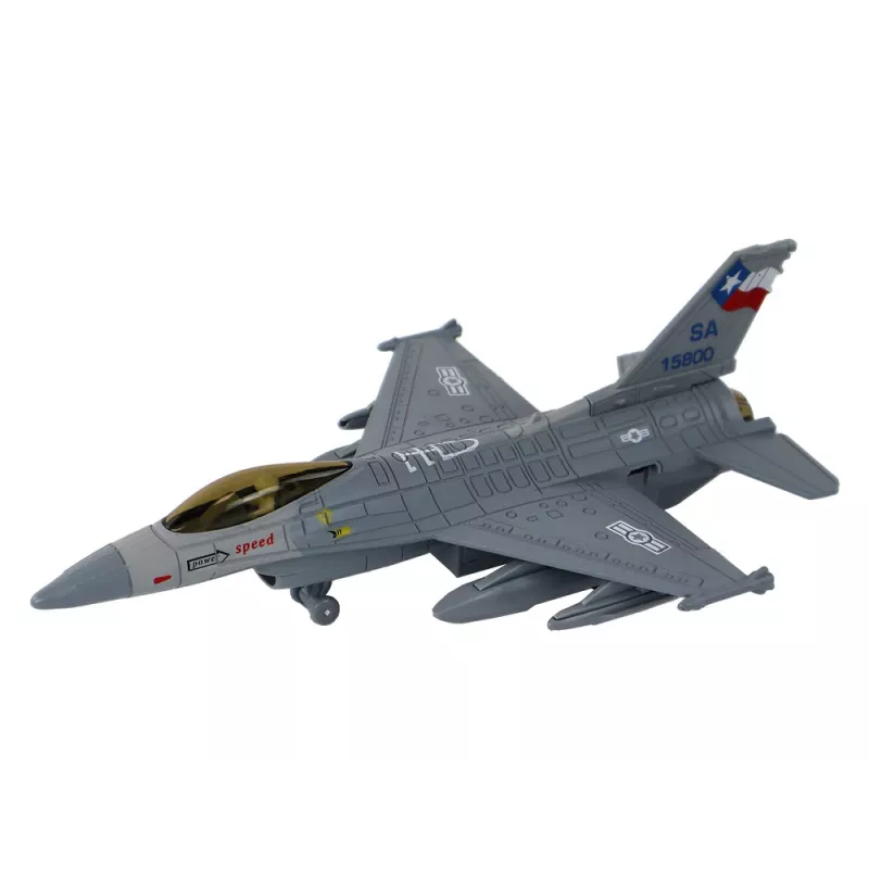 LEAN TOYS Modell eines reibungsgetriebenen Flugzeugs, Marineblau oder Grau