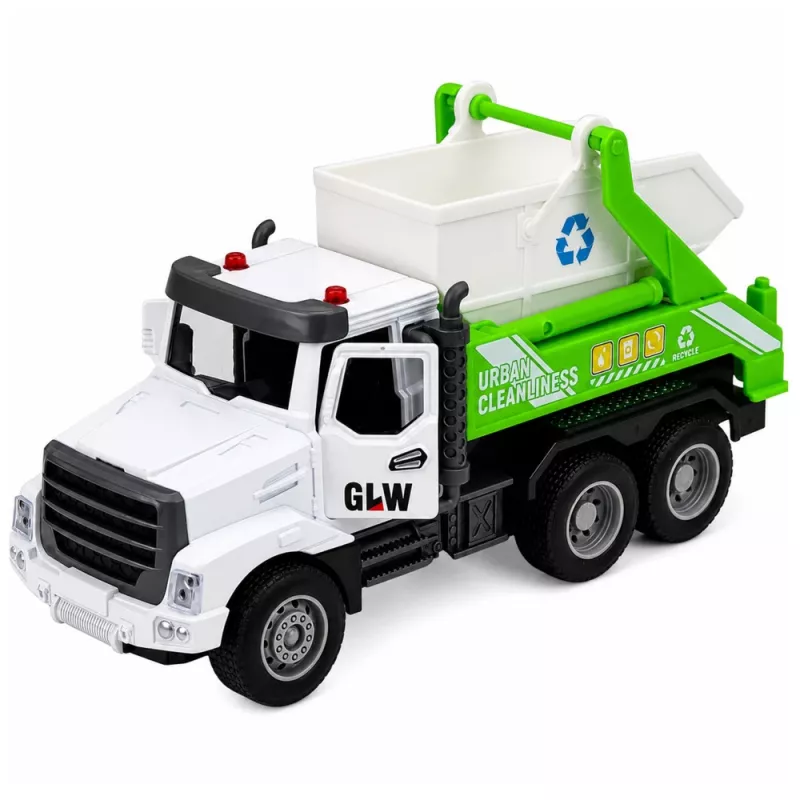 LEAN TOYS Kommunalfahrzeug Metallkabine Antrieb Öffnende Türen Lichter Geräusche 1:46