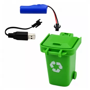 LEAN TOYS Kommunalfahrzeug ferngesteuerter Müllwagen RC Container Mülleimer Lichter 1:14