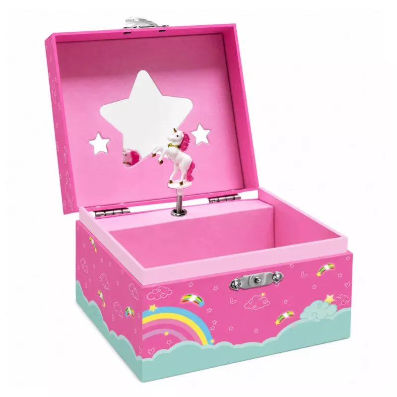 LEAN TOYS Musikbox Schmuckkästchen rotierendes Einhorn Pink