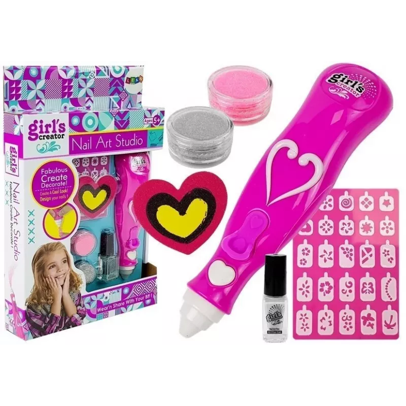 LEAN TOYS Nagellack-Set mit Spender Glitter Nagellack