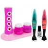 LEAN TOYS Nagellack-Set mit Glitter-Dispenser und farbigen Stickern