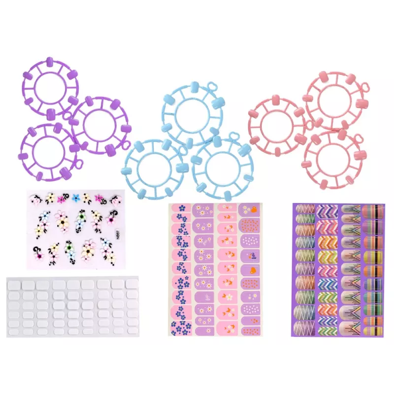 LEAN TOYS Nagellack-Set mit Former, Lampe, Feile und Brokat