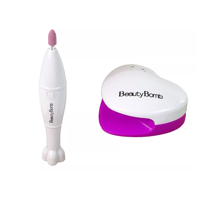 LEAN TOYS Nagellack-Set mit Former, Lampe, Feile und Brokat