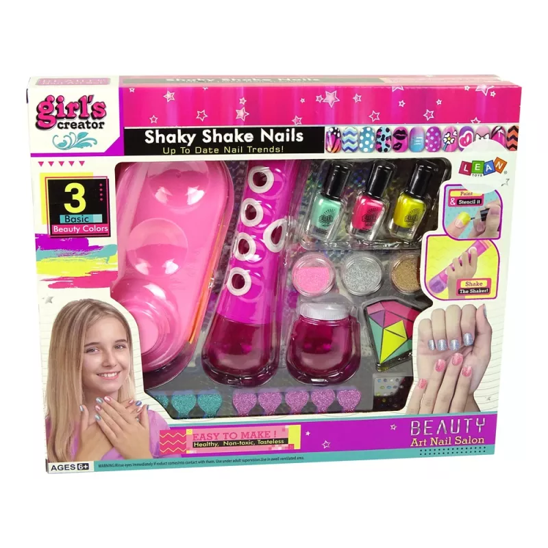 LEAN TOYS Nagellack-Set Nagelglitter-Spender Nagellack-Aufkleber
