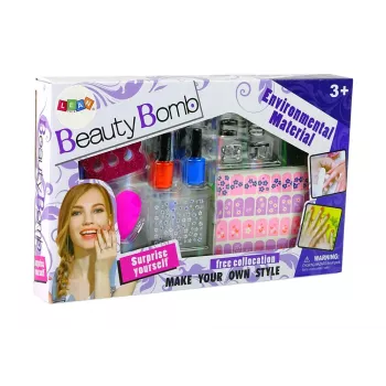 LEAN TOYS Nagellack-Set mit Nagellacken, Glitzer, Aufklebern und Ringen